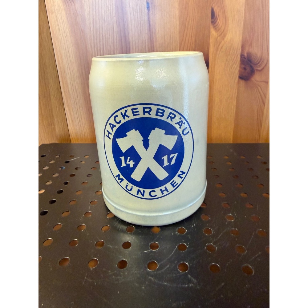 Vintage‎ Hackerbräu München Beer Stein Mug West Germany Stoneware 5"